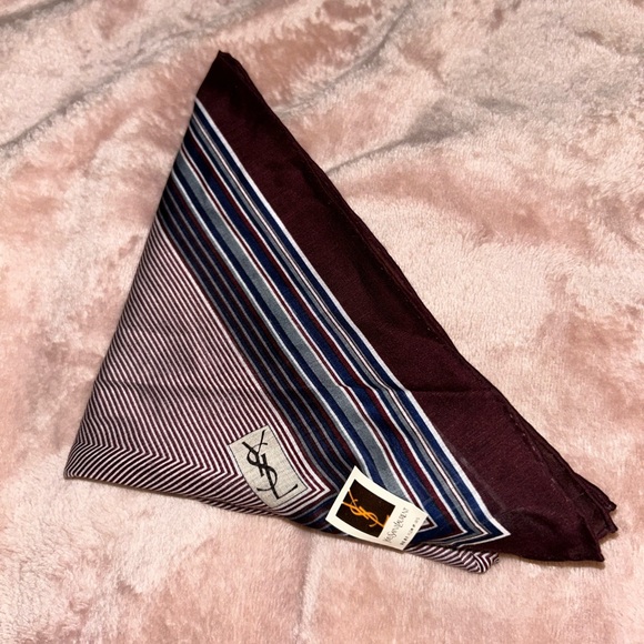 NWOT YVES Saint Laurent Multicolor Cotton Scarf - Picture 8 of 8